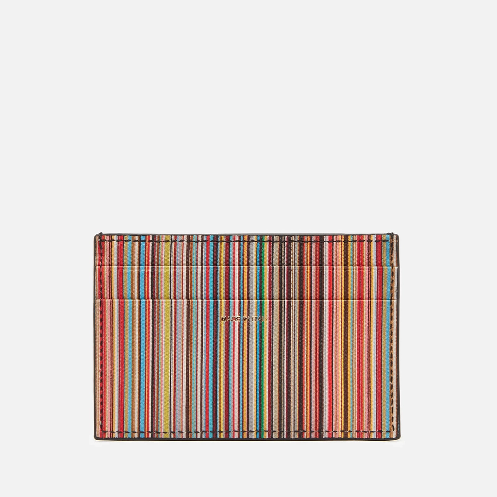 Paul Smith Striped Leather Credit Card Case